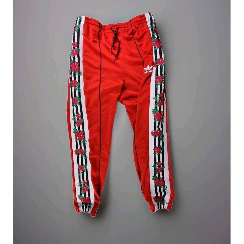 Adidas Originals Red Hawaiian Tropical GFX Hibiscus Track Pants Women's Small